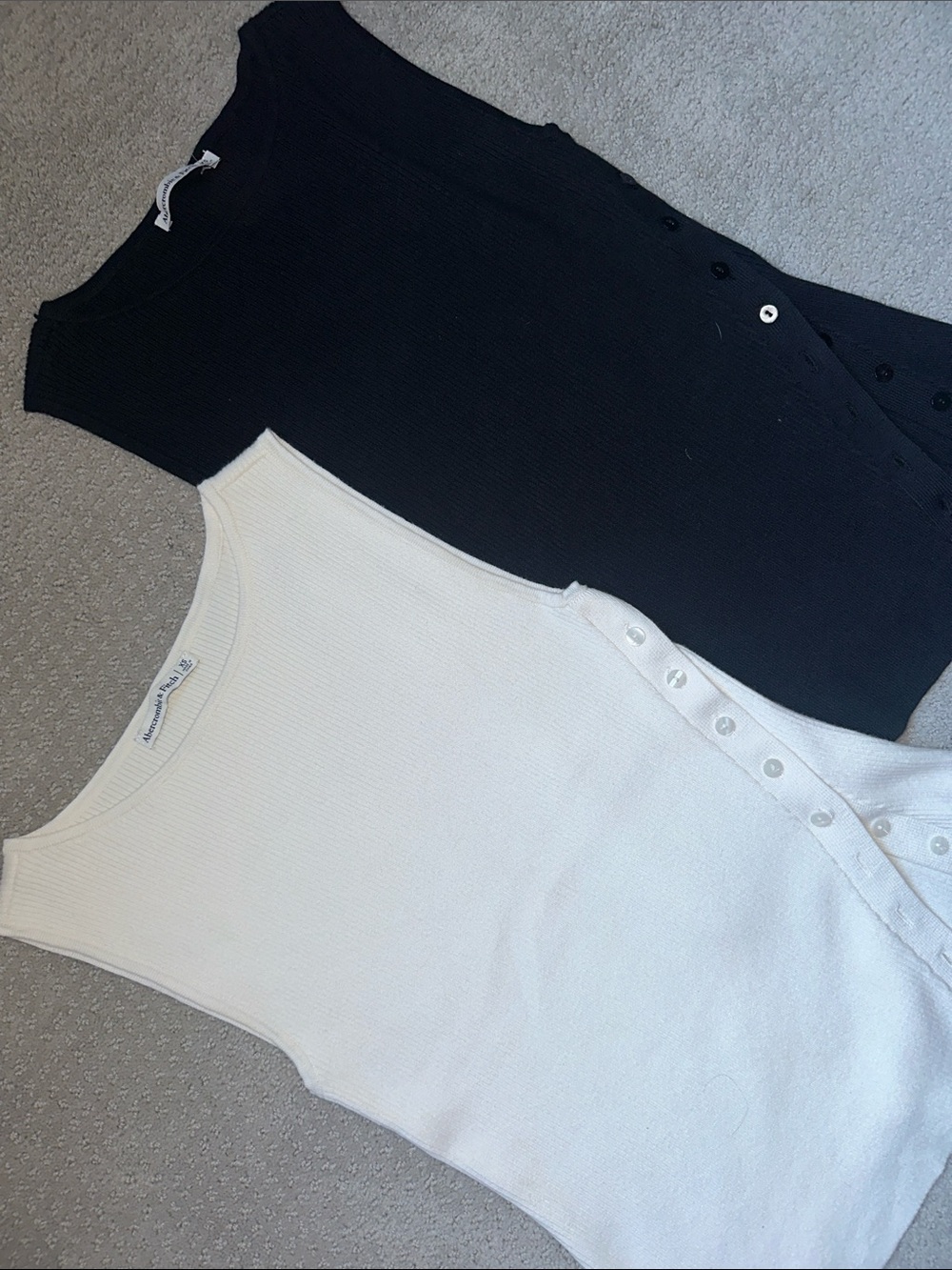 Like New! (2) AF Sleeveless Side-Button Rib Knit Tops